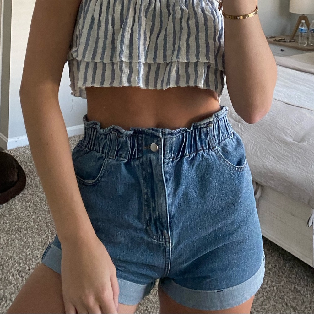 Super high waisted jean shorts